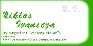 miklos ivanicza business card